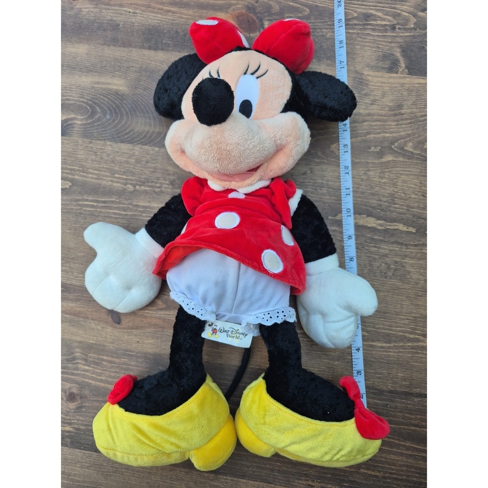 Minnie Mouse Plush Walt Disney World Red Polka Dot Dress Authentic Toy 18" TAGS